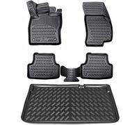 ELMASLINE 3D Gummimatten + Kofferraumwanne Set für Mercedes-Benz W204 2007-2014 (Limousine) | Hoher Rand | Design Fußmatten