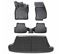 ELMASLINE 3D Gummimatten & Kofferraumwanne Set für VW T-ROC 2017-2025 oberer Ladeboden | Antirutsch mit hohem 5cm Rand | Passt Nicht in Cabrio!!