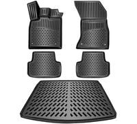 ELMASLINE Gummimatten & Kofferraumwanne Set für Audi A4 2007-2014 Limousine | Extra hoher 5cm Rand