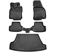 ELMASLINE Gummimatten& Kofferraumwanne Set für VW T-Roc ab 2017 oberer Ladeboden