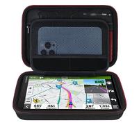 Elonbo GPS-Tragetasche für Garmin DriveSmart 86, dezl OTR800, OTR810, RV 890, RV 895 GPS-Navigator-System, extra Netz-, passend für Kfz-Ladegerät, USB-Kabel, Schwarz