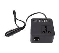 Elprico Auto-Wechselrichter, 300 W Spitze, 150 W Kontinuierlich, Auto-Stecker-Adapter, 4 USB-Anschlüsse, 1 Typ-C-Anschluss, Universal-Buchse, LED-Anzeige, mit Zigarettenanzünder, für die Meisten