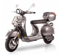 elrofu Classico Li Elektroroller mit Straßenzulassung - 45 km/h, 3000 W, LiFePO4-Akku 72V/20Ah, bis 60 km Reichweite, Windschild und Topcase im Lieferumfang, Klasse AM, Schwarz