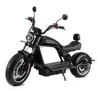 elrofu E-Chopper HL 6.0 Elektroroller mit Straßenzulassung - 45 km/h, 3000 W, herausnehmbarer Lithium-Akku 60V/30Ah, bis 70 km Reichweite, Scheibenbremsen vorn und hinten, Klasse AM, Mattschwarz