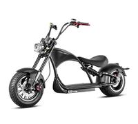 elrofu E-Chopper X9 Plus Elektroroller mit Straßenzulassung - 45 km/h, 3000 W, herausnehmbarer Lithium-Akku 60V/30Ah 1800 Wh, bis 75 km Reichweite, gefedert, Klasse AM, Mattschwarz