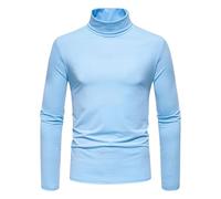 EMATOP Rollkragenpullover Herren Baumwolle Langarm Tshirt Casual Einfarbig Rollkragen Pullover Elastisch Sport Sweatshirt Regular Fit Rollkragenshirt Winter Bequemes Langarmshirt Pulli Oberteile