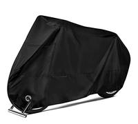 EMSMIL Motorradabdeckung Motorradabdeckungen Motorrad Garagen Roller Abdeckplane Abdeckhaube Schutzhülle XXXL 190T Oxford Stoff Motorradplane Wasserdicht Motorradgarage Schwarz 265 x 105 x 125 cm