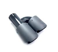 Endrohrblende Auspuffblenden 1 Stück H-Typ Rechte Seite Doppelauspuffblende Carbonfaser Doppeltes Schwarzes Auspuffrohr Endrohr Auspuffschalldämpferblende Universal(ID 86MM-OD 114MM)