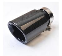 Endrohrblende Auspuffblenden 1PC Auto Auspuff Endrohr Lockig Glänzend Kohlefaser Edelstahl Abgeschrägte Kante Schwarz Auspuffrohr(63-89mm)