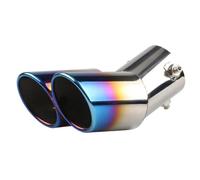 Endrohrblende Auspuffblenden Auto Universal Doppel Outlet Auto Schalldämpfer Spitze Schwarz Gerade Gebogen Auspuff Endschalldämpfer Auto Innen Teile Tuning(Blue dobl curve)