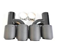 Endrohrblende Auspuffblenden OD 76mm Zweiteiliges H-Stil Links Und Rechts Dual Carbon Fiber Schwarz Auto Auspuff Endrohr(60-76mm)