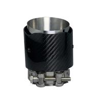 Endrohrblenden 1 Stück Einlass: 89 Mm Auslass: 101 Mm Universal-Auspuffspitzen Matt/glänzend 3 Karat Kohlefaser Schalldämpfer Auspuffrohrhalterung Schwarz Auto Auspuffblende(In89 matte silver 1)
