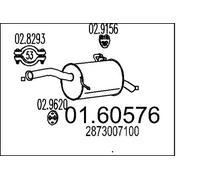 MTS 01.60576 Endschalldämpfer Endtopf 730mm 5,2kg