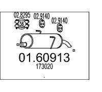 MTS 01.60913 Rear Muffler for PEUGEOT
