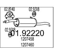 MTS 01.92220 Endschalldämpfer Kompatibel mit FORD FUSION JU