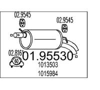 MTS Endschalldämpfer 0195530 für Ford VW SEAT