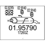 Endschalldämpfer 01.95790 MTS für PEUGEOT 206 Schrägheck 206 CC
