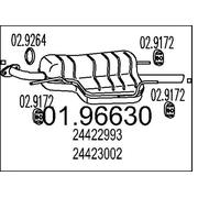 MTS Endtopf NEU für Opel Astra G Stufenheck T98 1.4 1.6 1.8 16V Auspuff + Anbaut