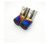 Endschalldämpfer Auspuffendrohr Auto-Auspuffblende Doppelrohr Edelstahl Auspuffendrohre Schalldämpferspitzen Für VW Für Golf 4 Für Bora Für Jetta 1998-2004(Blue)