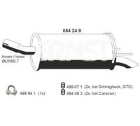 1 Endschalldämpfer ERNST 054249 passend für OPEL GENERAL MOTORS