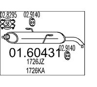 Endschalldämpfer Nachschalldämpfer MTS 01.60431 für PEUGEOT 306 7B N3 N5 Break
