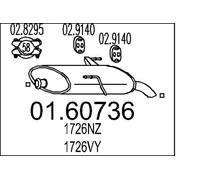 Endschalldämpfer 01.60736 MTS für PEUGEOT 206 SW