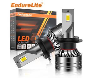 ENdureLite H8/H9/H11 H7 H4 H1 9005 9006 9012 Scheinwerfer- und Nebelscheinwerfer-Birnen, 23.000 lm, 300 % heller, 1:1-Design mit Lüfter, Plug & Play, 6000 K Kaltweiß, 2er-Pack