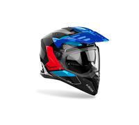Enduro Dual Road Helm AIROH Bandit Tune Schwarz Blau Rot Glänzend