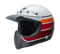 Enduro Helm Dual Road BELL MOTO-3 RSD Saddleback Weiß Schwarz Rot