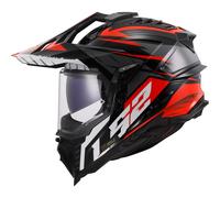 Enduro Helm Dual Road LS2 MX701 EXPLORER Glänzend Schwarz Titanrot