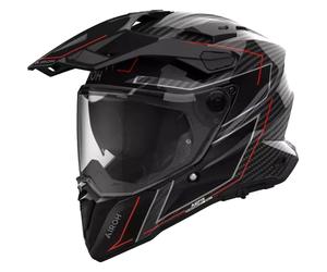 Enduro Motorradhelm Airoh Commander 2 Carbon Stylish schwarz-rot S