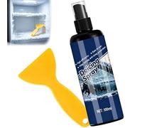Enteisungs-Spray mit Schaber, Eisentferner und Entkalker | 100 ml Abtauspray für den Kühl-Gefrierschrank Für Zuhause, Küche, Büro, Wohnheim, Wohnung, Bar, Kühlgeräte und Kühlschränke