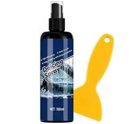 Enteisungs-Spray mit Schaber schnell wirkendem Eisreinigungsnebel | 100 ml Kühlschrank-Schnee-Enteisungsmittel Für Zuhause, Küche, Büro, Wohnheim, Wohnung, Bar, Kühlgeräte und Kühlschränke