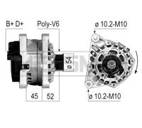 ERA Lichtmaschine Generator Lima 210239A für FIAT SCUDO Bus PEUGEOT 206 2A 306 1