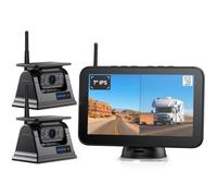 eRapta 2 Magnetisch Solar Rückfahrkamera Kabellos mit 7" 1080P Monitor: 9600mAh Akku 1 Mins DIY Installation & Dual-Split Funk Rückfahrkamera, IP69K Wasserdicht Rückfahrkameras für Auto, LKW, Van, RV