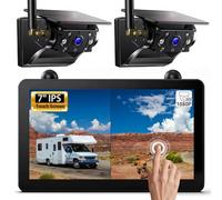 eRapta 2 Magnetische Solar Rückfahrkamera kabellos: 12000mAh Akku, 7'' 1080P Touchscreen IPS-Monitor, 1 Min DIY Installation, IP69K wasserdichte Rückfahrkamera für Wohnmobil Wohnwagen Anhänger LKW