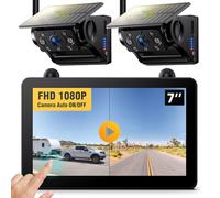 eRapta 2 Magnetische Solar Rückfahrkamera kabellos mit 7'' 1080P Touchscreen IPS-Monitor & 2 Mins DIY Installation, IP69K Wasserdicht Rückfahrkameras für Auto, LKW, Van, SUV, Wohnmobil