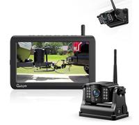 eRapta 5“ LCD Kabellos Digital Rückfahrkamera Set, mit 1080P Monitor:9600mAh Akku 2 Mins DIY Installation, IP69K Wasserdicht Rückfahrkameras für Auto, LKW, Van, SUV, Wohnmobil