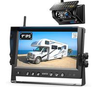 eRapta Magnetisch Solar Rückfahrkamera Kabellos, 1080P 9“ Touchscreen IPS Monitor & 1 Auto On Off Rückfahrkameras, 1 Min DIY Installation, Backup Kamera für Trailer Truck