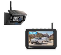 eRapta Magnetisch Solar Rückfahrkamera Kabellos mit 5" 1080P Monitor: 9600mAh Akku 1 Mins DIY Installation & Dual-Split Funk Rückfahrkamera, IP69K Wasserdicht Rückfahrkameras für Auto, LKW, Van, RV