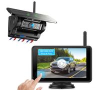 eRapta Magnetisch Solar Rückfahrkamera Kabellos mit 5" 1080P Touchscreen Monitor: 9600mAh Akku, 1 Min DIY Installation, IP69K Wasserdicht Rückfahrkameras für Wohnmobil Wohnwagen Anhänger LKW