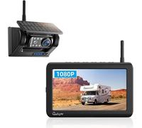 eRapta Magnetisch Solar Rückfahrkamera Kabellos mit 7" 1080P Monitor: 9600mAh Akku 1 Mins DIY Installation & Dual-Split Funk Rückfahrkamera, IP69K Wasserdicht Rückfahrkameras für Auto, LKW, Van, RV