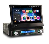 Erisin 7 Zoll 8-Kern 4GB+64GB Universal 1 Din Android 14 Autoradio Bluetooth GPS Navigation Unterstützt CD Player Wireless CarPlay Android Auto WiFi DSP OBD2 USB RDS 4G DVB-T2 DVD Touchscreen