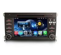 Erisin 7 Zoll 8-Kern 4GB RAM+64GB ROM Android 14 Autoradio Bluetooth GPS Navigation Für Porsche Cayenne Unterstützt Kabelloses CarPlay Android Auto DSP WiFi DAB+ RDS OBD2 CD Player Canbus Touchscreen