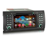 Erisin 8-Core 4+64GB Android 14 Autoradio Carplay für BMW 5 Series X5 E53, Car Radio mit GPS Navi DAB+Carplay Bluetooth 5.0 SWC Touchscreen DSP IPS
