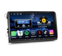 Erisin 8-Kern 4GB+64GB 9 Zoll Android 14 Autoradio mit GPS Navi Für VW Golf 5/6 Passat Polo T5 Touran Jetta Caddy Seat Skoda Bluetooth 5.1 CarPlay Android Auto DAB+ WiFi 4G RDS OBD2 Canbus SWC OPS
