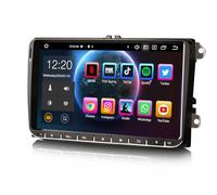 Erisin 8-Kern 4GB+64GB Android 14 GPS Autoradio Navi für VW Crafter Amarok Caddy Polo ŠKODA Yeti Transporter T6 9 Zoll Touchscreen Unterstützt Bluetooth 5.0 CarPlay Android Auto WiFi DAB+ OBD2 USB 4G