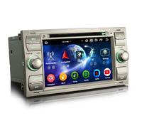 Erisin 8-Kern 4GB+64GB Android 16 Bluetooth Autoradio mit CD Player für Ford C-Max S-Max Focus Galaxy Kuga Connect Fiesta Transit 7" GPS Navi CarPlay Android Auto DAB+ Radio DSP A2DP WiFi USB Canbus