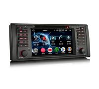 Erisin 8-Kern 4GB RAM+64GB ROM 7 Zoll Android 14 Autoradio GPS Navigation für BMW 5er E39 M5 Unterstützt Kabelloses CarPlay Android Auto Bluetooth WiFi DSP DAB+ USB FM RDS OBD2 TPMS CD Player Canbus