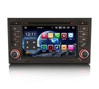 Erisin 8-Kern 4GB RAM 64GB ROM 7 Zoll Android 14 Autoradio mit GPS Navi Für Audi A4 S4 RS4 RNS-E Seat Exeo Bluetooth 5.0 Carplay Android Auto DSP WiFi DAB+ OBD2 DVD CD Player USB FM RDS Touchscreen